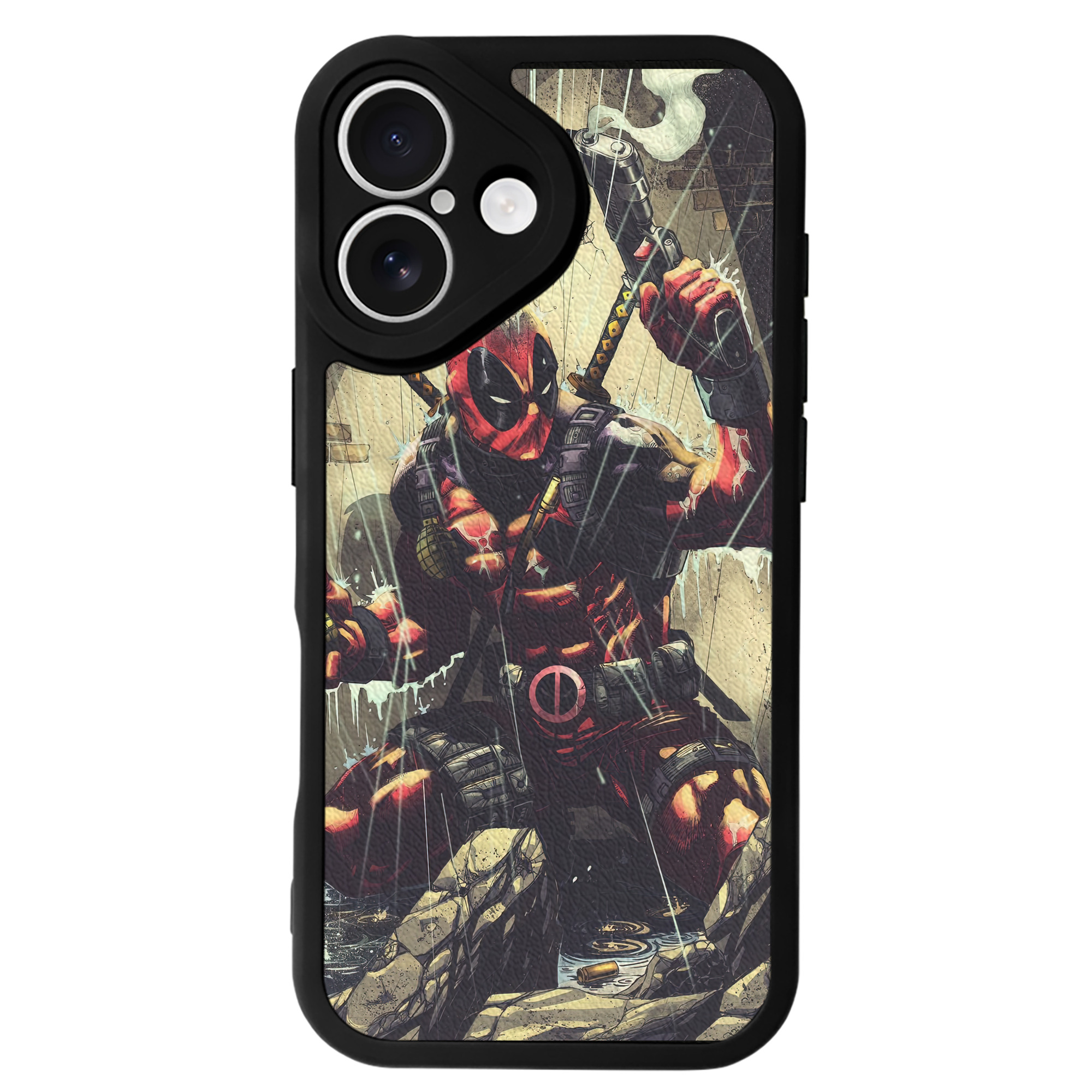 （画像用） Deadpool デッドプール 【iPhone 16シリーズ対応】シリコンスマホケース（レザー調） 材質：シリコン